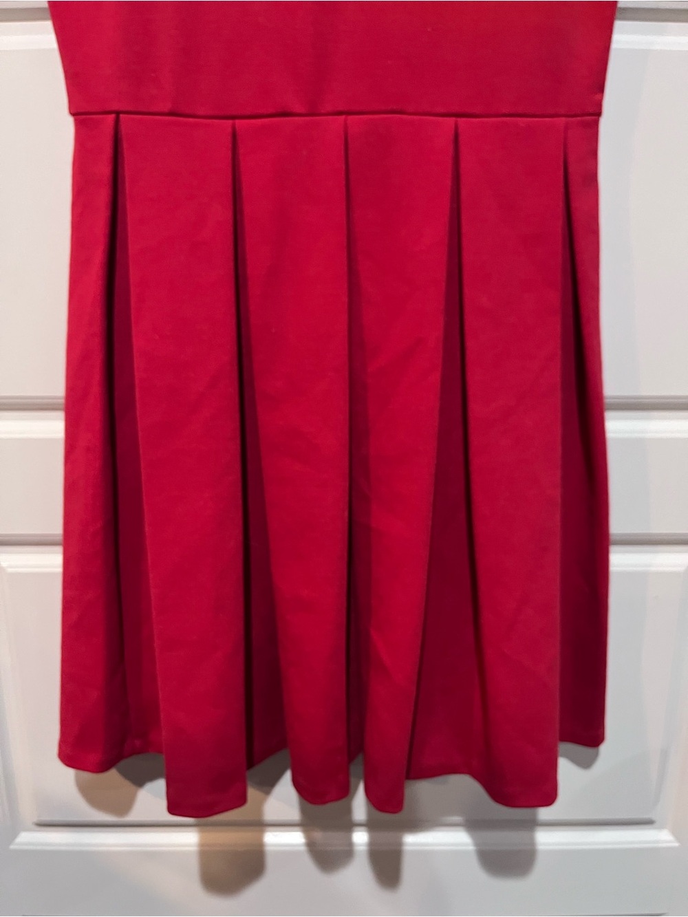 Polo Ralph Lauren Girls L 12-14 Red Pleated Fit & Flare Dress - Picture 3 of 8